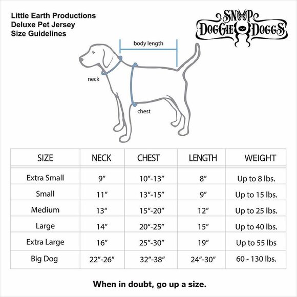 Snoop Doggie Doggs Dog Pet Stretch Halftime Deluxe Football Jersey Size L - Picture 4 of 4